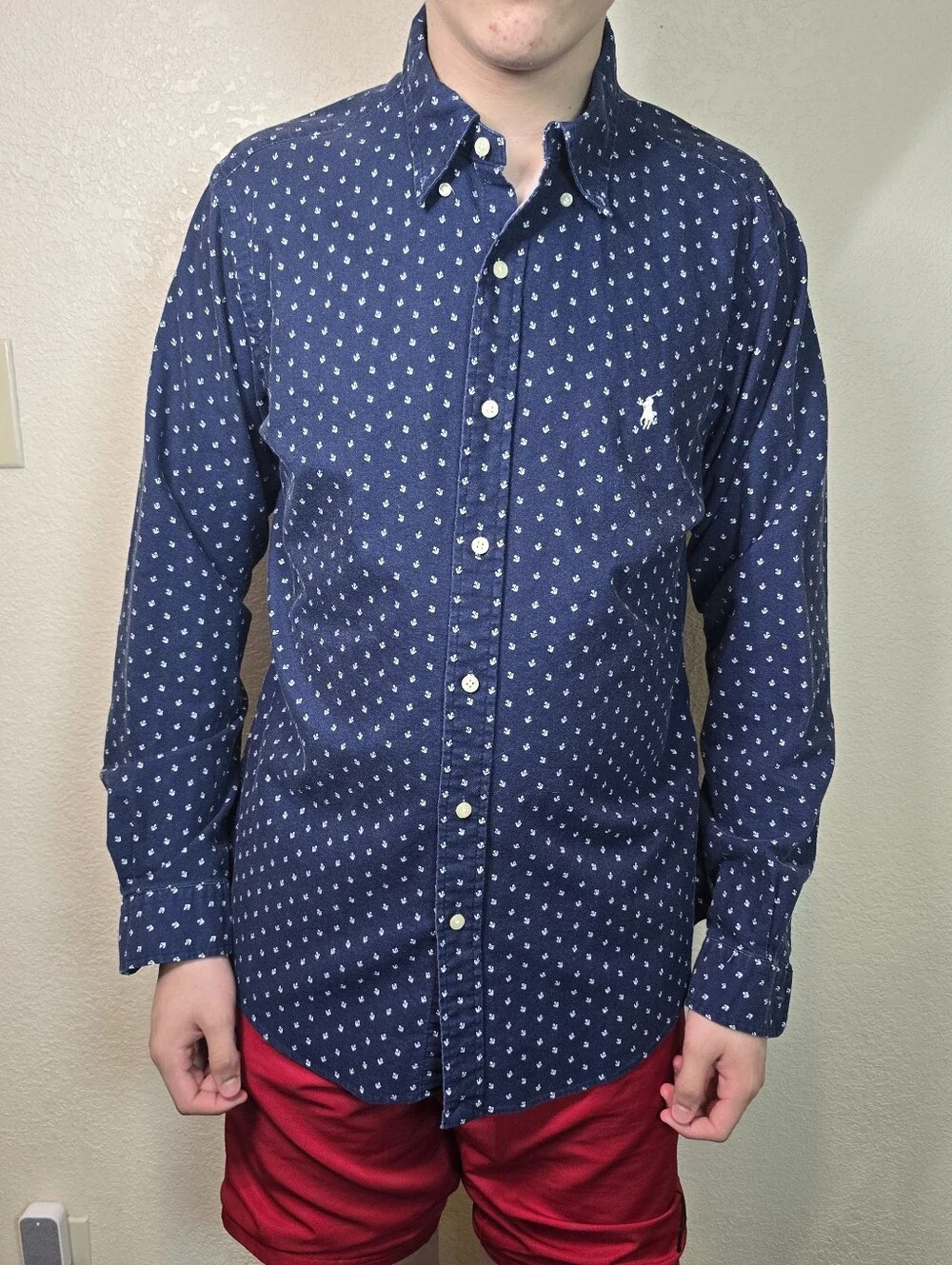 Polo Ralph Lauren Nautical Anchor  Button Down Shirt Large Nautical